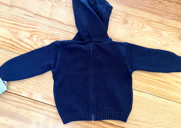 HOODED ZIP BACK SWEATER-WHALE