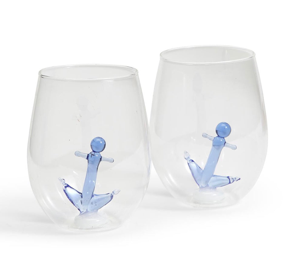 Hydrangea Stemless Wine Glass, Sold Separately