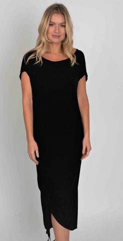 JERSEY MAXI DRESS WITH RUCHED DETAIL