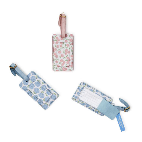 mini blue flower luggage tag