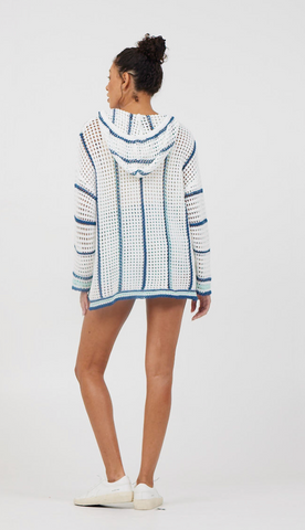 stripe knit hoodie