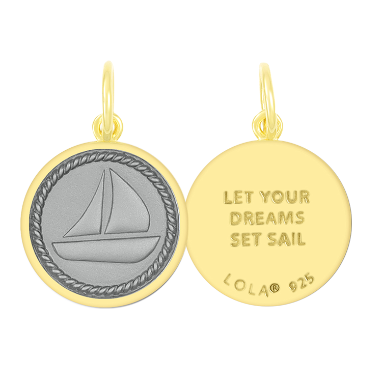 SAILBOAT, ALL GOLD, PEARL GREY SM