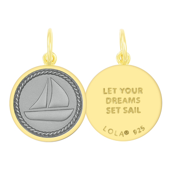 SAILBOAT, ALL GOLD, PEARL GREY SM