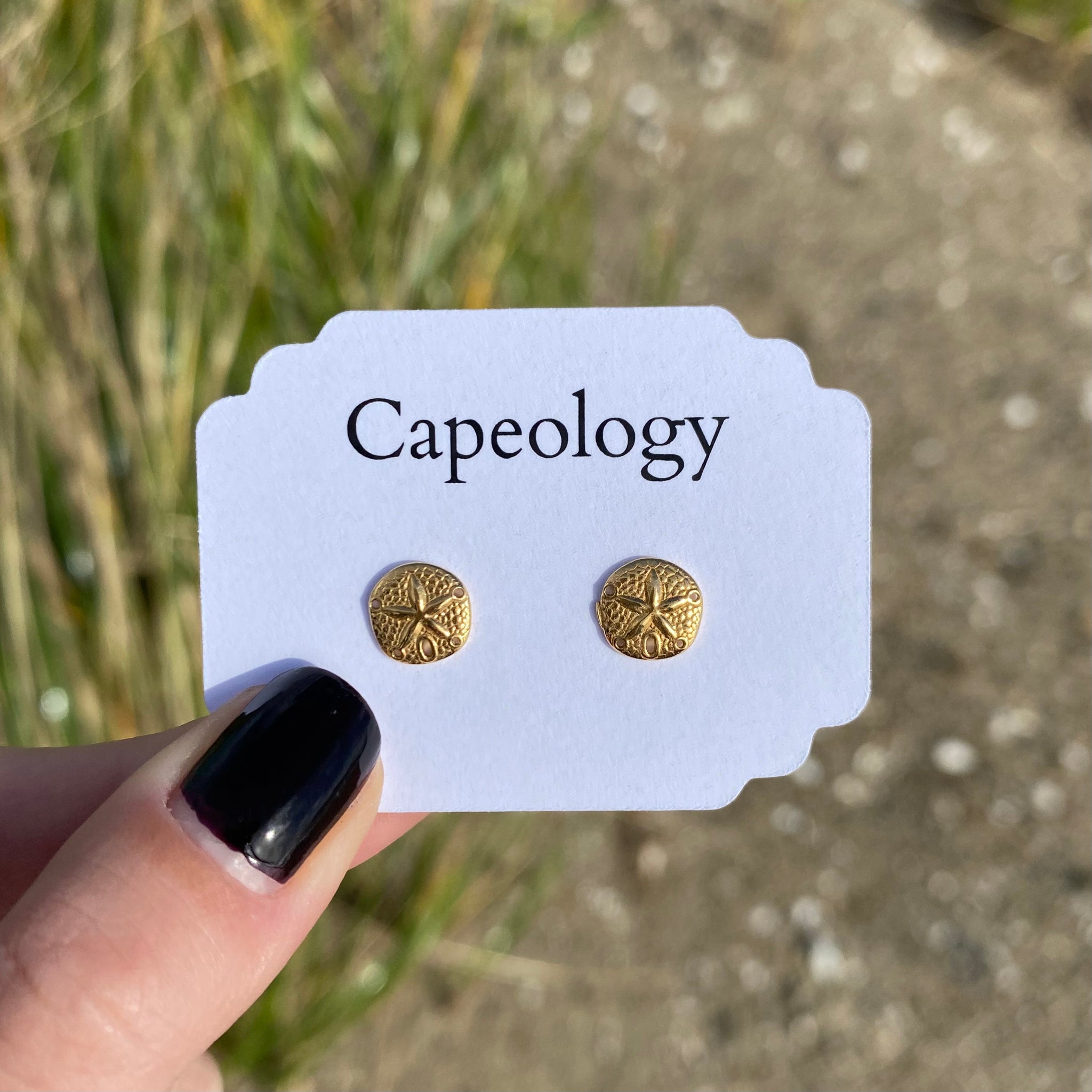 GOLD SAND DOLLAR EARRINGS