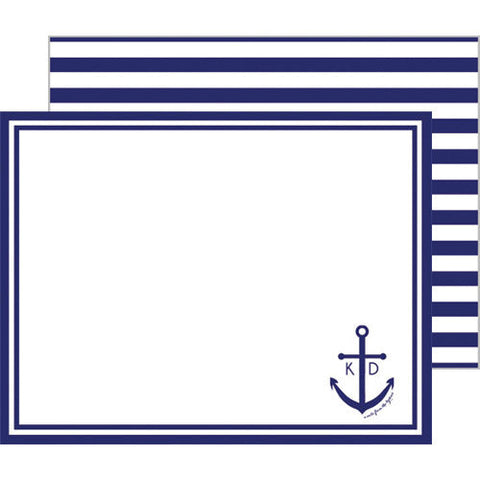 preppy ANCHOR STRIPE NOTE CARDS