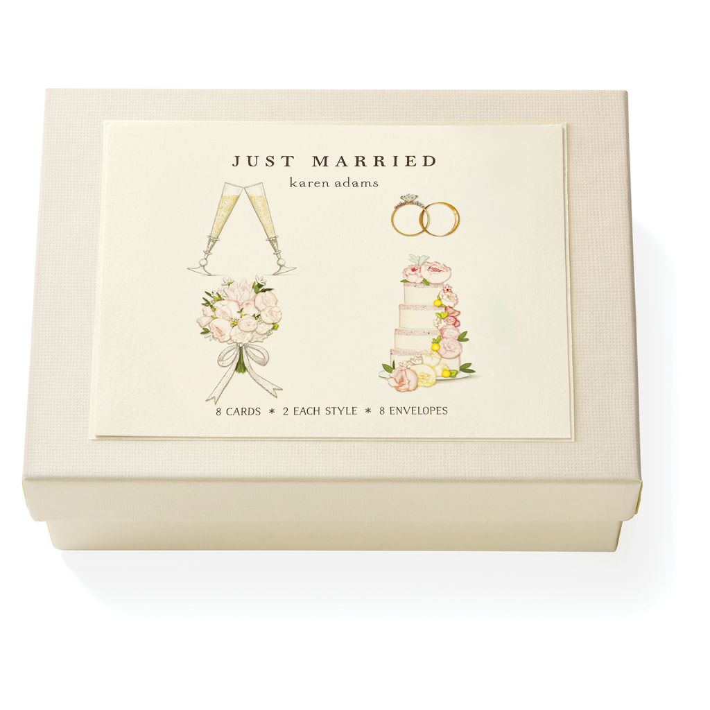 JUST MARRIED NOTE CARD BOX