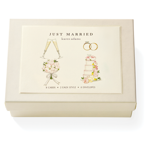 JUST MARRIED NOTE CARD BOX