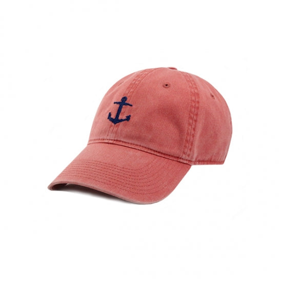 NANTUCKET RED NEEDLEPOINT HAT with anchor