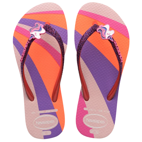 KIDS SLIM UNICORN GLITTER FLIP FLOP - 2YR