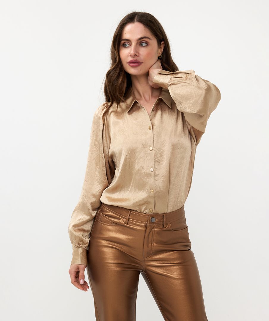 crushed satin blouse