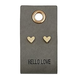 LEATHER TAG EARRINGS - HEART