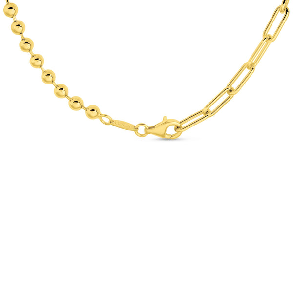 SPLIT CHAIN GOLD OVAL & BALL 18"