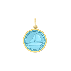 sailboat all gold light blue mini