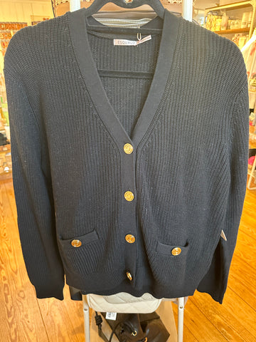 black v-neck cardigan