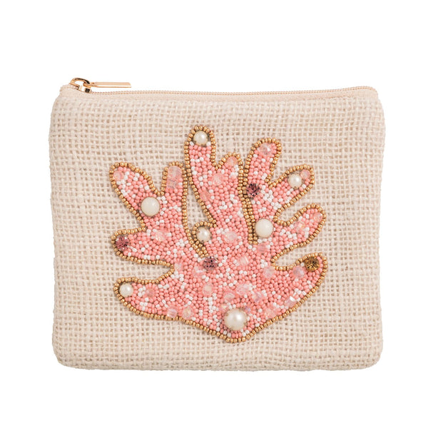 wht coral pouch