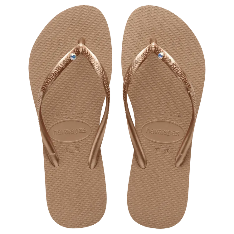 Swarovski crystal embellished flip flop - ROSE GOLD - 7/8