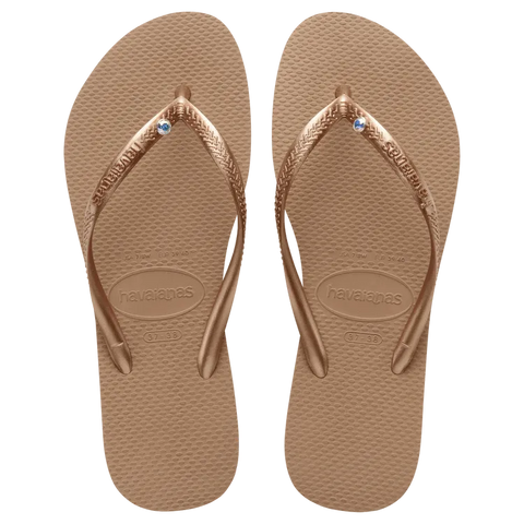 Swarovski crystal embellished flip flop - ROSE GOLD - 7/8