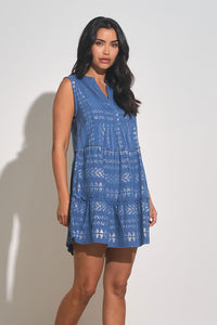 blu & slv  mini dress