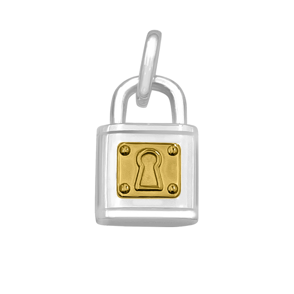 LOVE LOCK SILVER GOLD CENTER