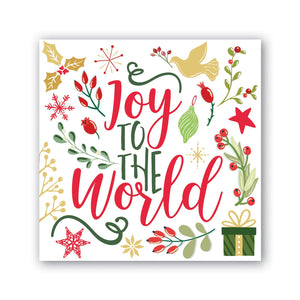 JOY TO THE WORLD COCKTAIL NAPKIN