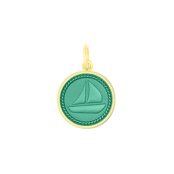 SAILBOAT, ALL GOLD,SEAFOAM SMALL