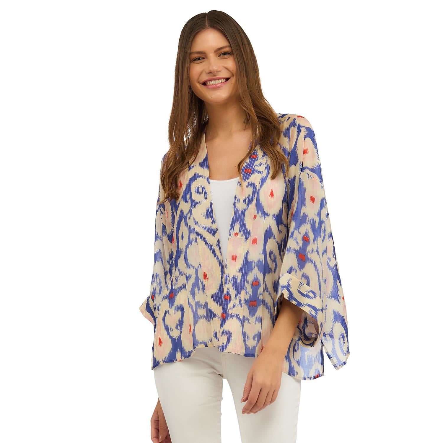 ikat short kimono