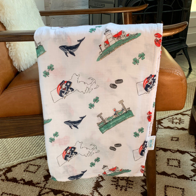 MASSACHUSETTS BOY SWADDLE BLANKET