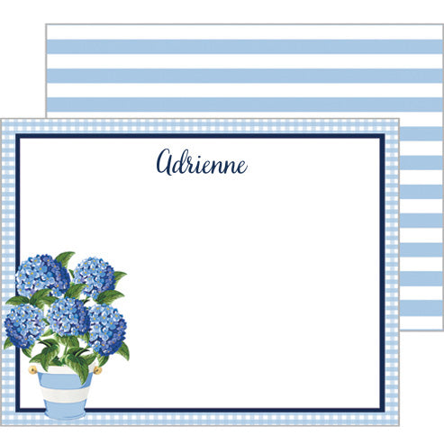 HYDRANGEA STRIPE FLAT CARD