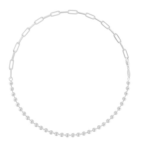SPLIT CHAIN,SILVER,OVAL&BALL 18"