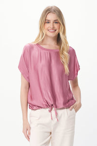 hale satin drawstring tee