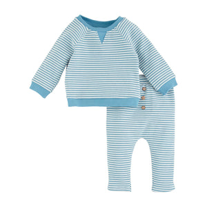 blue stripe waffle set