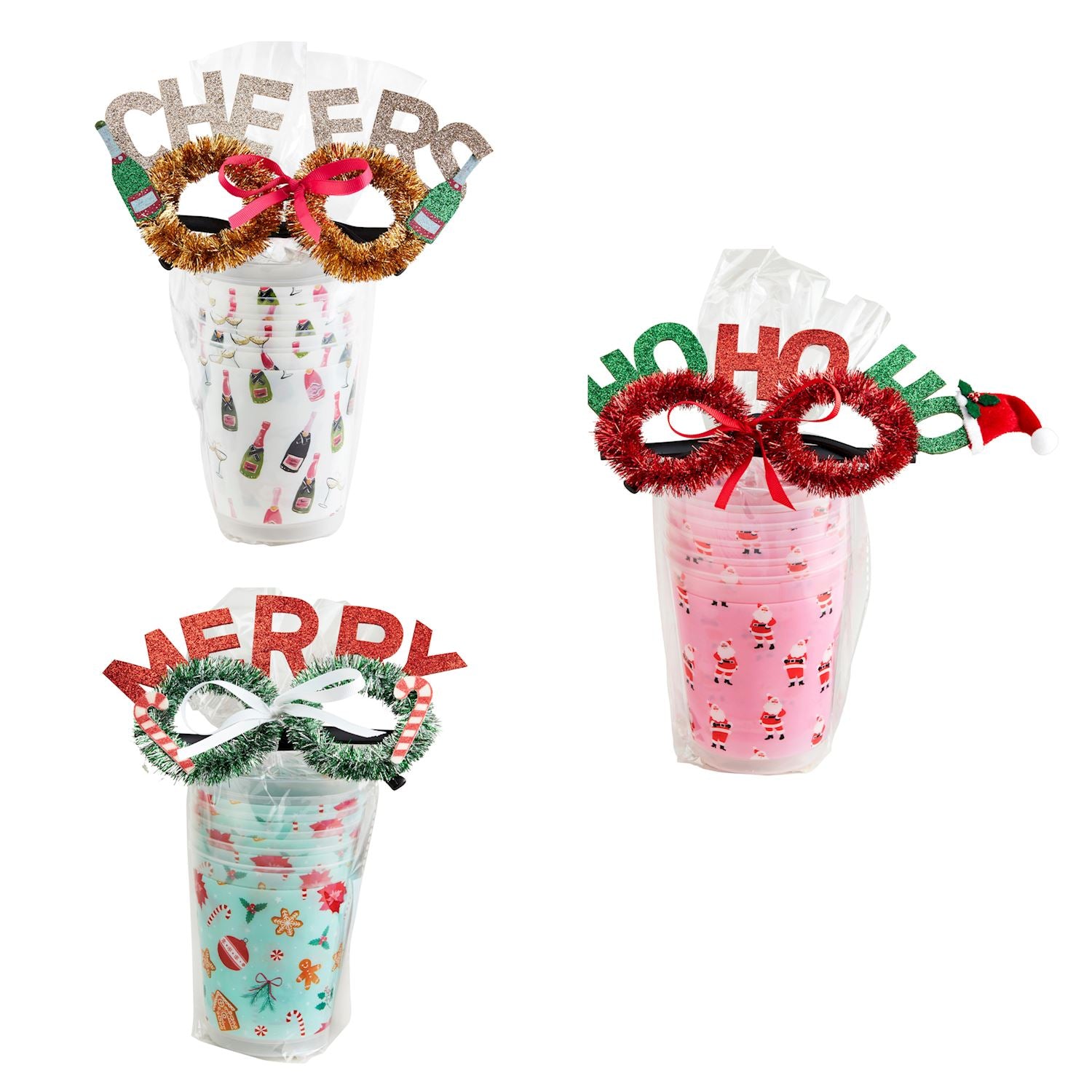 pink holiday party cup-4pk