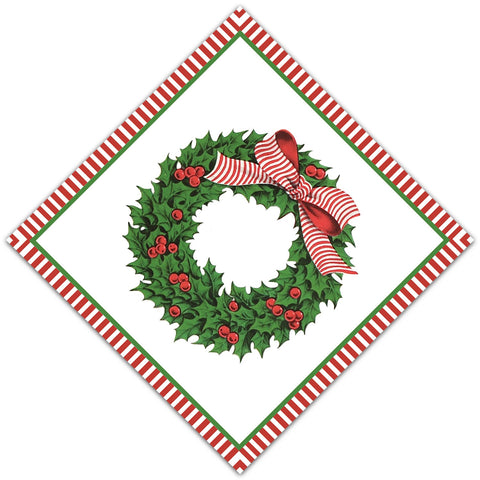 HOLLY WREATH COCKTAIL NAPKINS