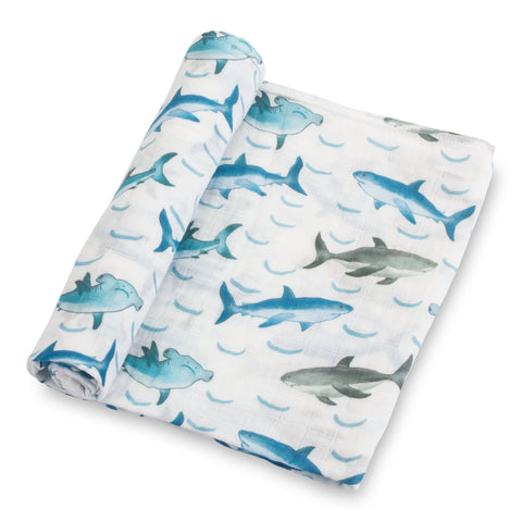 shark ocean theme swaddle