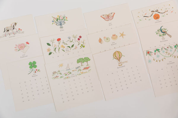 Gold Easel desk calendar 2024