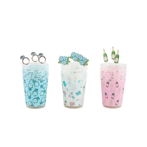 pink champagne party cup set