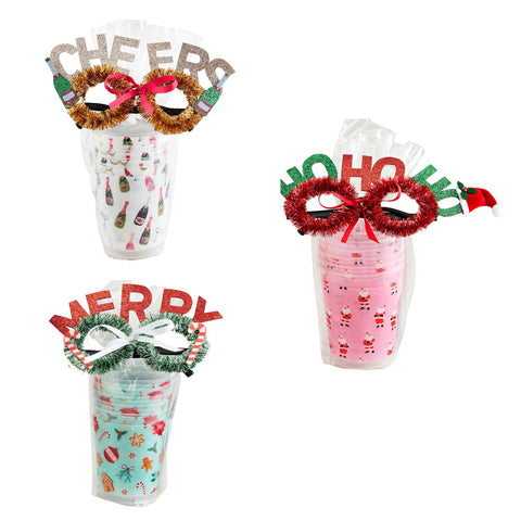 white holiday party cups