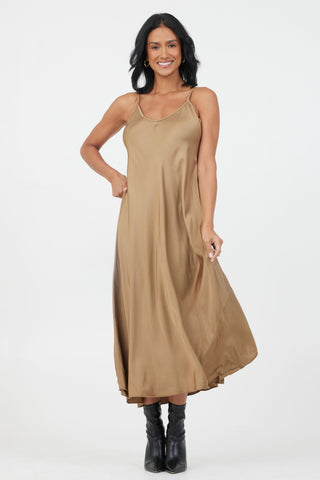 satin slip dress