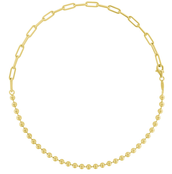 SPLIT CHAIN GOLD OVAL & BALL 18"