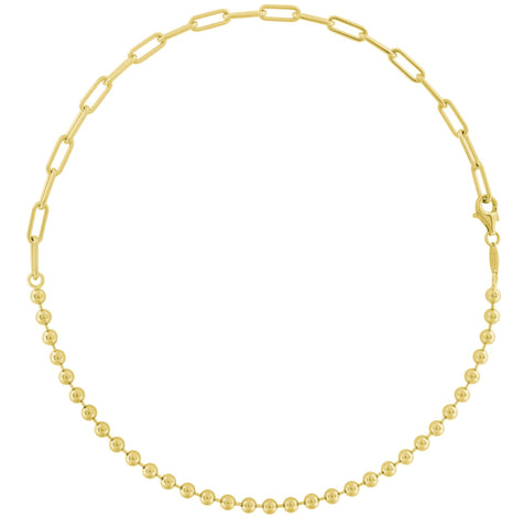 SPLIT CHAIN GOLD OVAL & BALL 18"