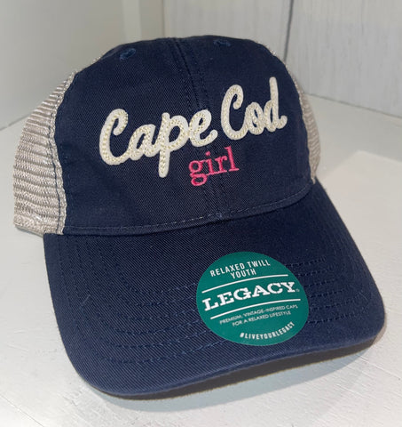 CAPE COD GIRL NAVY TRUCKER YOUTH HAT