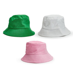 TERRY CLOTH  BUCKET HAT-WHT