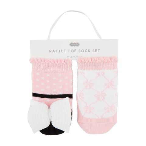 rattle toe socks-set of two