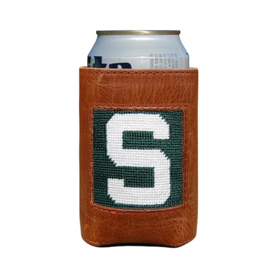 MICHIGAN STATE NEEDLEPOINT CAN COOLER