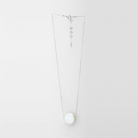 SILVER COIN PEARL NECKLACE