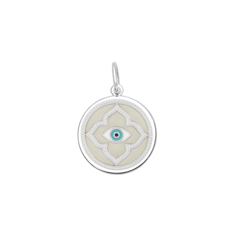 EVIL EYE SILVER, IVORY-SMALL