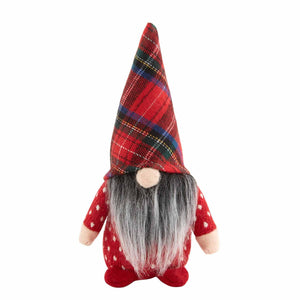 red tartan hat xmas gnome