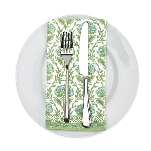 SET OF 4 FLORAL CLOTH NAPKINS