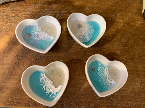 OCEAN CERAMIC HEART DISH