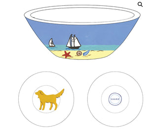 BEACH DOG-YELLOW DOG BOWL